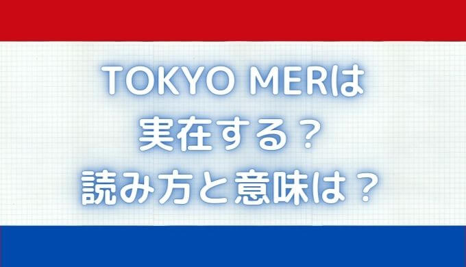 東京MERとは？実在する？エムイーアールの医療は本当にあるの？