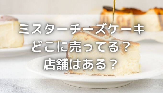 ミスターチーズケーキの店舗は東京・大阪にある？どこで売ってる？
