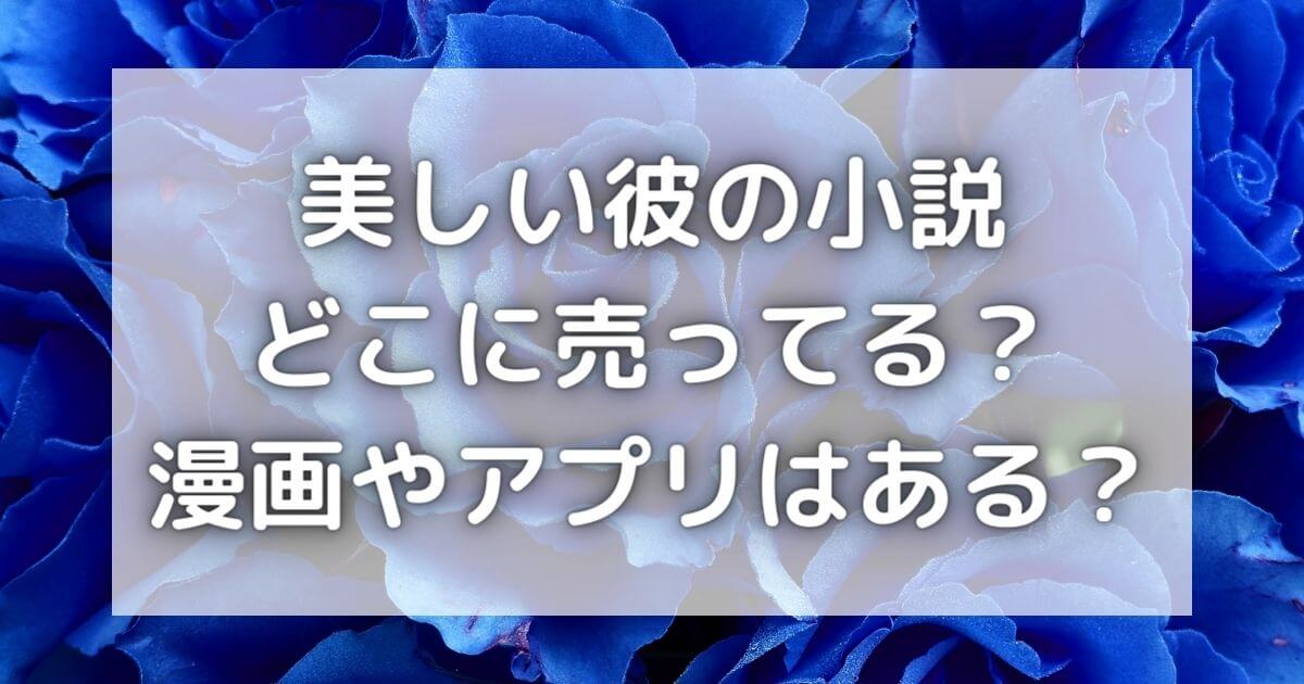 美しい彼の小説はどこに売ってる？漫画や安く読めるアプリも紹介！